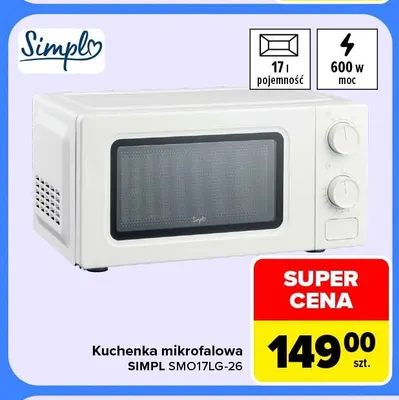 Kuchenka mikrofalowa Simpl SMO17LG-26 promocja w Carrefour