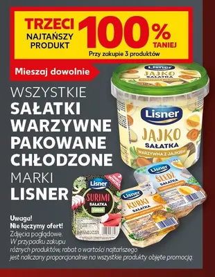 Sałatki warzywne pakowane chłodzone marki Lisner promocja w Kaufland