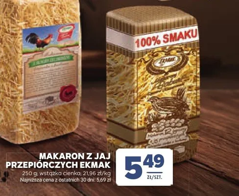 Makaron z jaj przepiórczych wstążka cienka EkMak promocja w Stokrotka