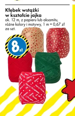 Kłębek wstążki w kształcie jajka 12 m promocja w Tedi