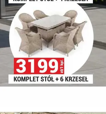 Komplet stół + 6 krzeseł promocja w Merkury Market