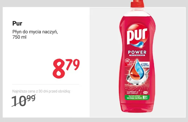 Płyn do mycia naczyń Pur Power Raspberry & Red Currant promocja w Rossmann