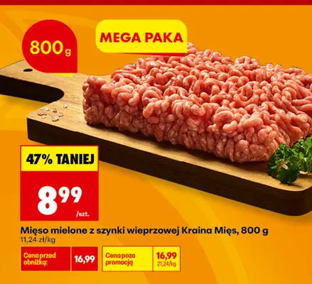 Mięso mielone z szynki wieprzowej Kraina Mięs promocja w Biedronka