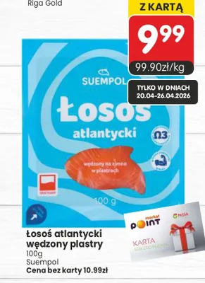 Łosoś atlantycki wędzony plastry promocja w Market Point