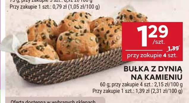 Bułka z dynią na kamieniu promocja w Stokrotka