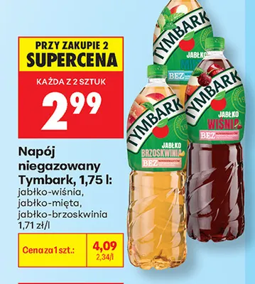 Napój niegazowany Tymbark jabłko-wiśnia promocja w Biedronka