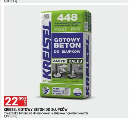 Gotowy beton do słupków Kreisel Post Mix 448 promocja w Merkury Market