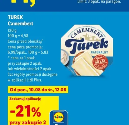 Ser Camembert Turek Naturalny promocja w Lidl