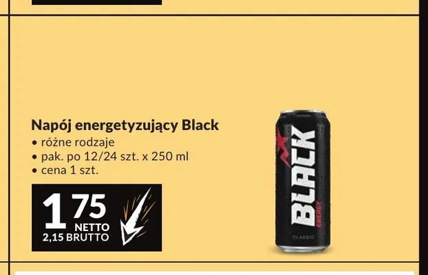 Napój energetyzujący Black promocja w Makro