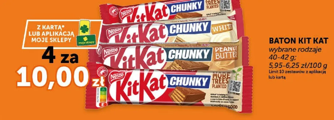 Baton Kit Kat Chunky wybrane rodzaje promocja w Groszek
