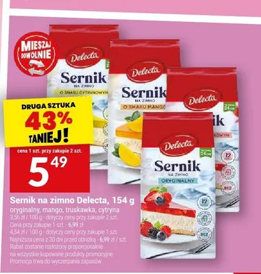 Sernik na zimno Delecta oryginalny promocja w Twój Market