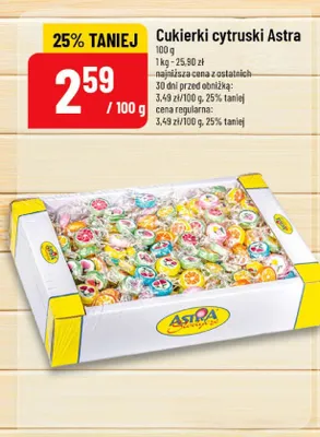 Cukierki cytruski Astra promocja w POLOmarket