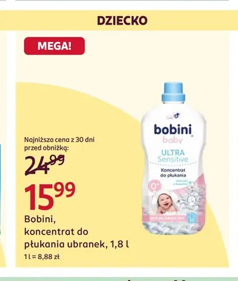 Koncentrat do płukania ubranek Bobini promocja w Rossmann