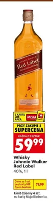 Whisky Johnnie Walker Red Label 40% promocja w Biedronka