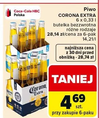 Piwo Corona Extra promocja w Carrefour