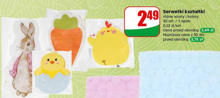 Serwetki kształtki promocja w Dino