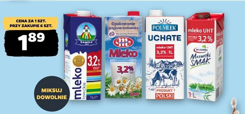 Mleko UHT 1 l (przy zakupie 6 szt.) promocja w Netto