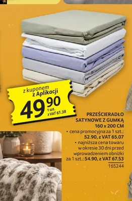 Prześcieradło satynowe z gumką 160x200 cm promocja w Selgros