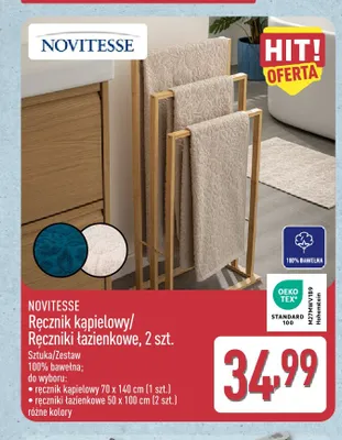 Ręcznik kąpielowy Novitesse 70x140 cm promocja w Aldi