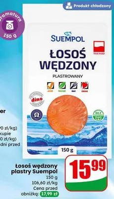 Łosoś wędzony plastrowany promocja w Dino