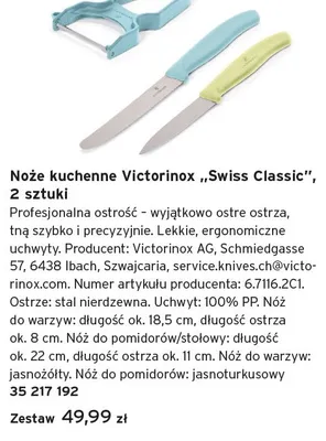 Noże kuchenne Victorinox Swiss Classic 2 sztuki promocja w Tchibo