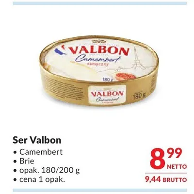Ser Brie Valbon promocja w Makro