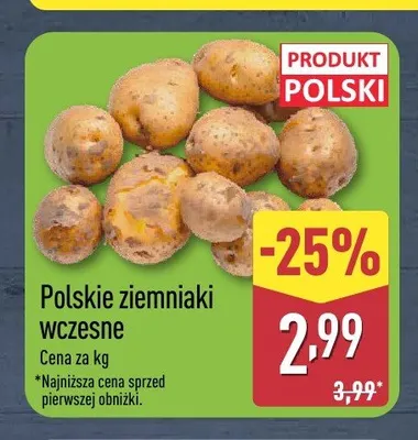 Ziemniaki wczesne polskie promocja w Aldi