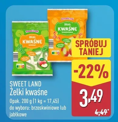 Żelki kwaśne brzoskwiniowe promocja w Aldi