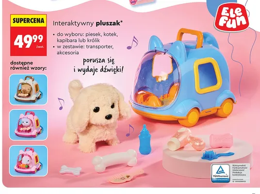 Interaktywny pluszak kapibara ELEFUN promocja w Biedronka