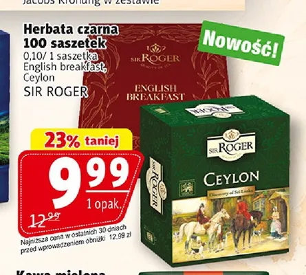 Herbata czarna English breakfast Sir Roger promocja w Prim Market