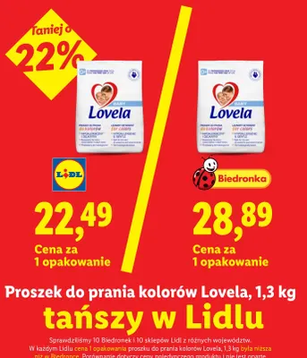 Proszek do prania kolorów Lovela promocja w Lidl