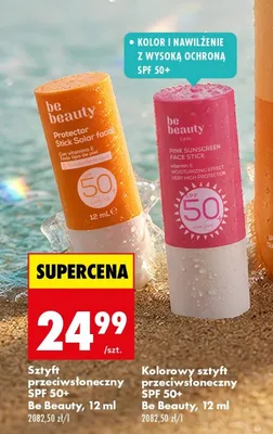 Sztyft przeciwsłoneczny SPF 50+ Be Beauty promocja w Biedronka