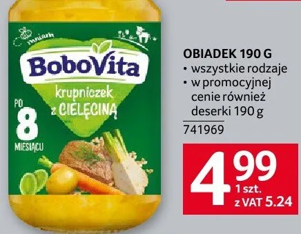 Obiadek BoboVita 190 g promocja w Selgros