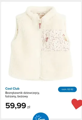 Bezrękawnik dziewczęcy futrzany beżowy Cool Club promocja w Smyk