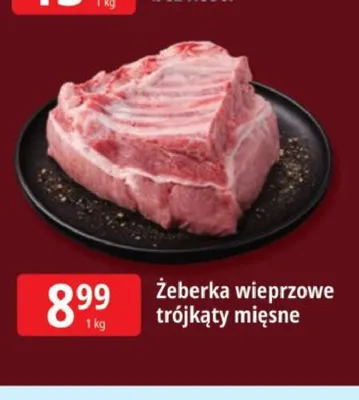 Żeberka wieprzowe trójkąty mięsne promocja w Leclerc