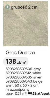 Gres Quarzo beige promocja w Castorama