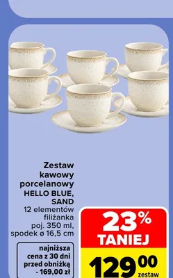Zestaw kawowy porcelanowy Sand 12 elementów promocja w Carrefour Market