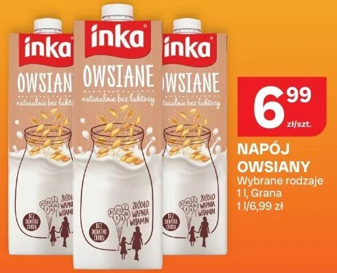 Napój owsiany Inka wybrane rodzaje promocja w Chorten