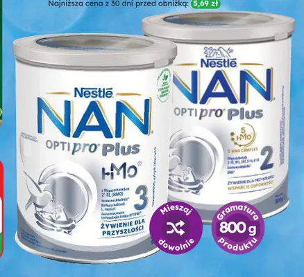 Mleko modyfikowane Nan Optipro Plus 3 promocja w Dino