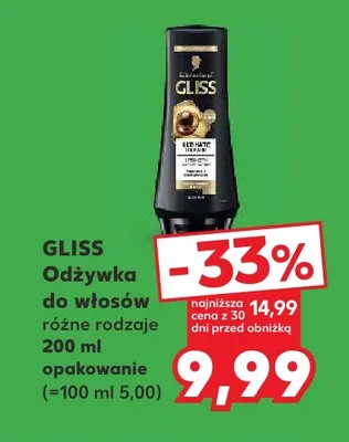 Odżywka do włosów różne rodzaje Gliss promocja w Kaufland