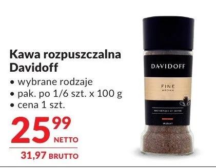 Kawa rozpuszczalna Davidoff promocja w Makro