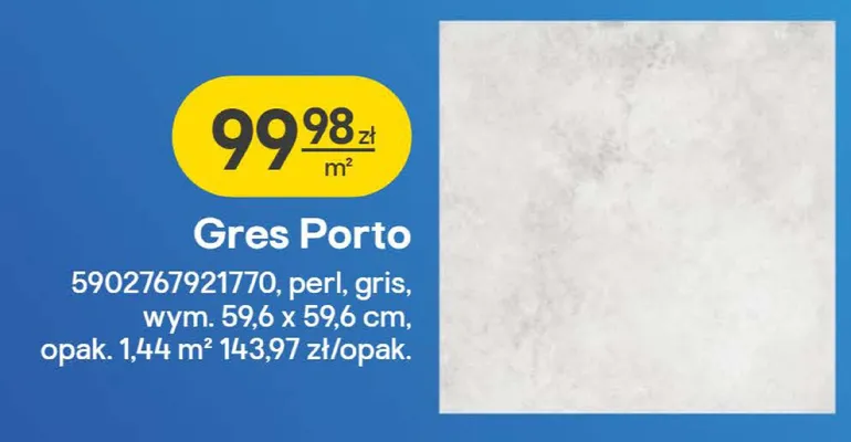 Gres Porto perl, gris promocja w Castorama