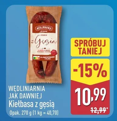 Kiełbasa z gęsiną Sława promocja w Aldi