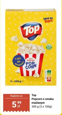 Popcorn o smaku maślanym promocja w Biedronka