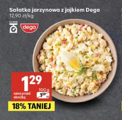 Sałatka jarzynowa z jajkiem Dega promocja w Delikatesy Centrum