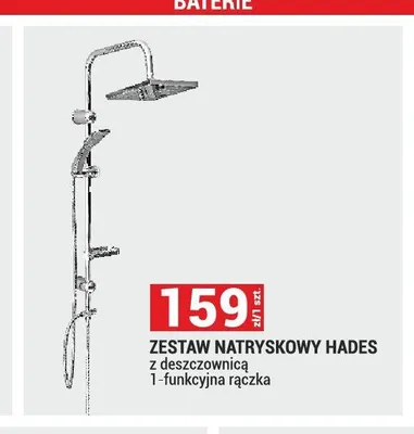 Zestaw natryskowy Hades 1-funkcyjna rączka promocja w Merkury Market