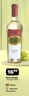 Wino białe półwytrawne Terra Vineda Sauvignon Blanc promocja w Netto