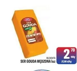 Ser gouda wędzona luz Mlekovita promocja w Tomi Markt