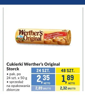 Cukierki Werther's Original Storck promocja w Makro
