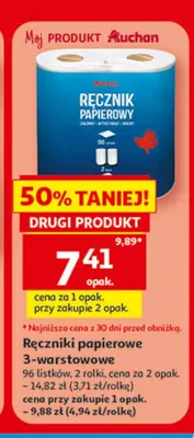 Ręczniki papierowe 3-warstwowe Auchan promocja w Auchan